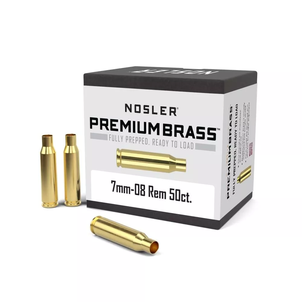 Nosler Unprimed Brass Rifle Cartridge Cases 7mm-08 50/ct