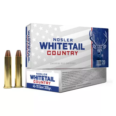 Nosler Whitetail Country - 45-70 Government, 300Gr, Straight Wall, 20-Round Box