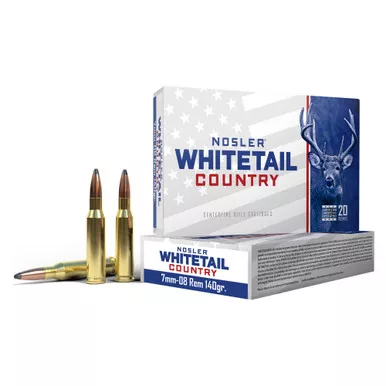 Nosler Whitetail Country - 7MM-08, 140Gr, Solid Base, 20-Round Box