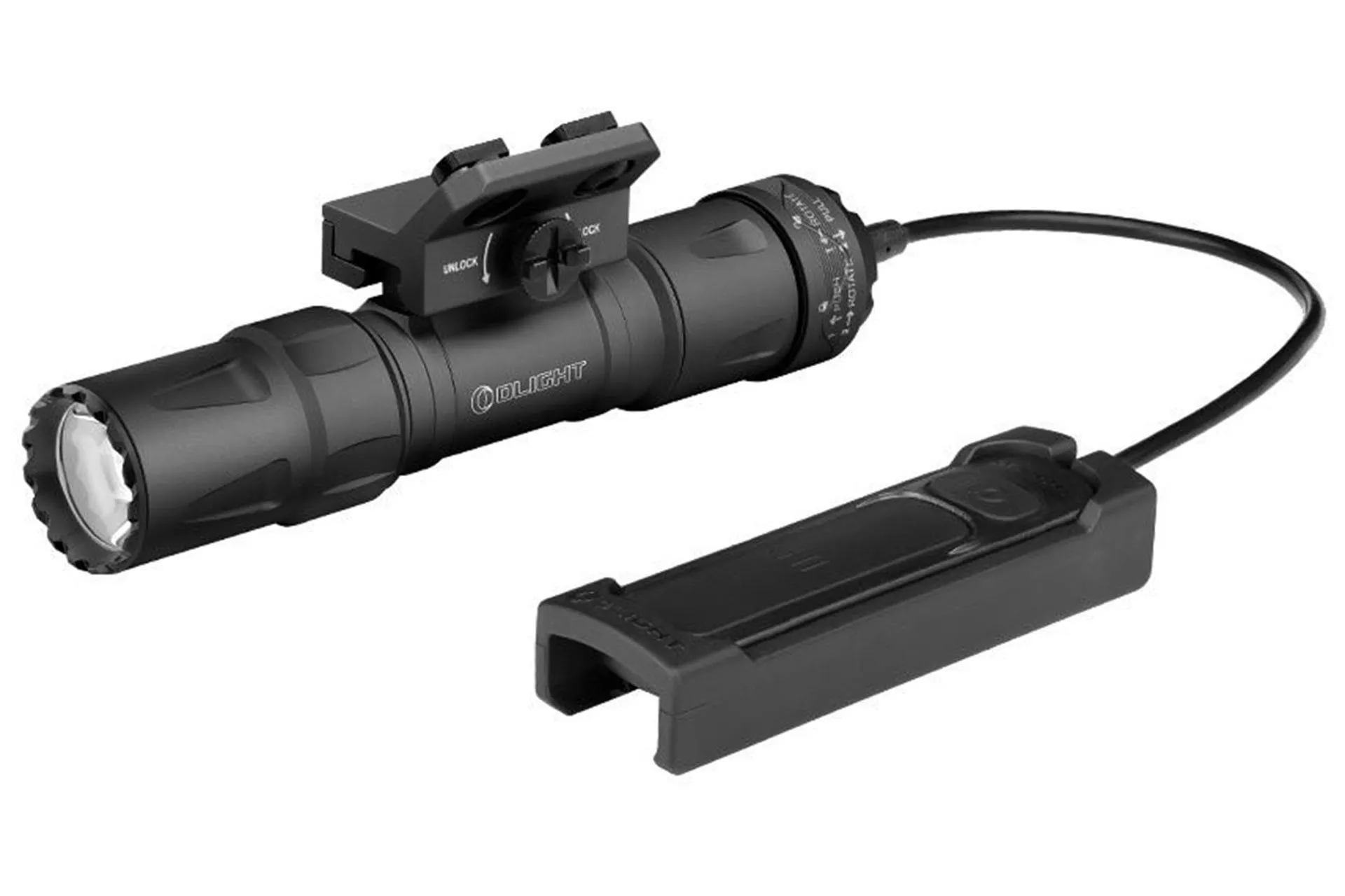 Olight Odin S M-Lok Matte Black 1500 Lumens LED Light Tactical Flashlight For Long Gun With Slide Rail Mount – 0.0002.0103