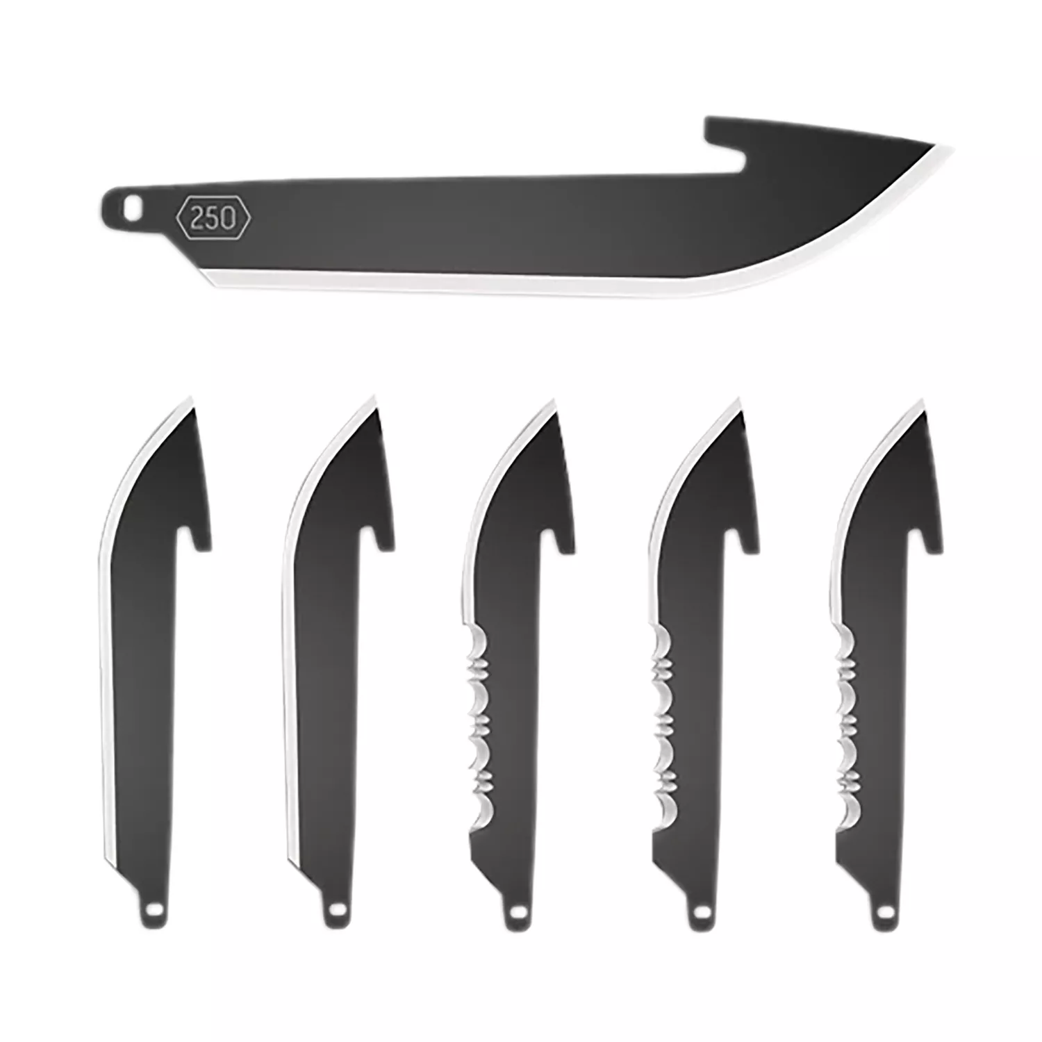 Outdoor Edge RRC25K6C 2.50" Drop Point Plain/Serrated Black Oxide 420J2 SS Blade 6 Blades