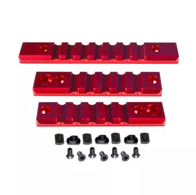 Picatinny Rail Section Kit for M-LOK Style Slots 3 Piece Red