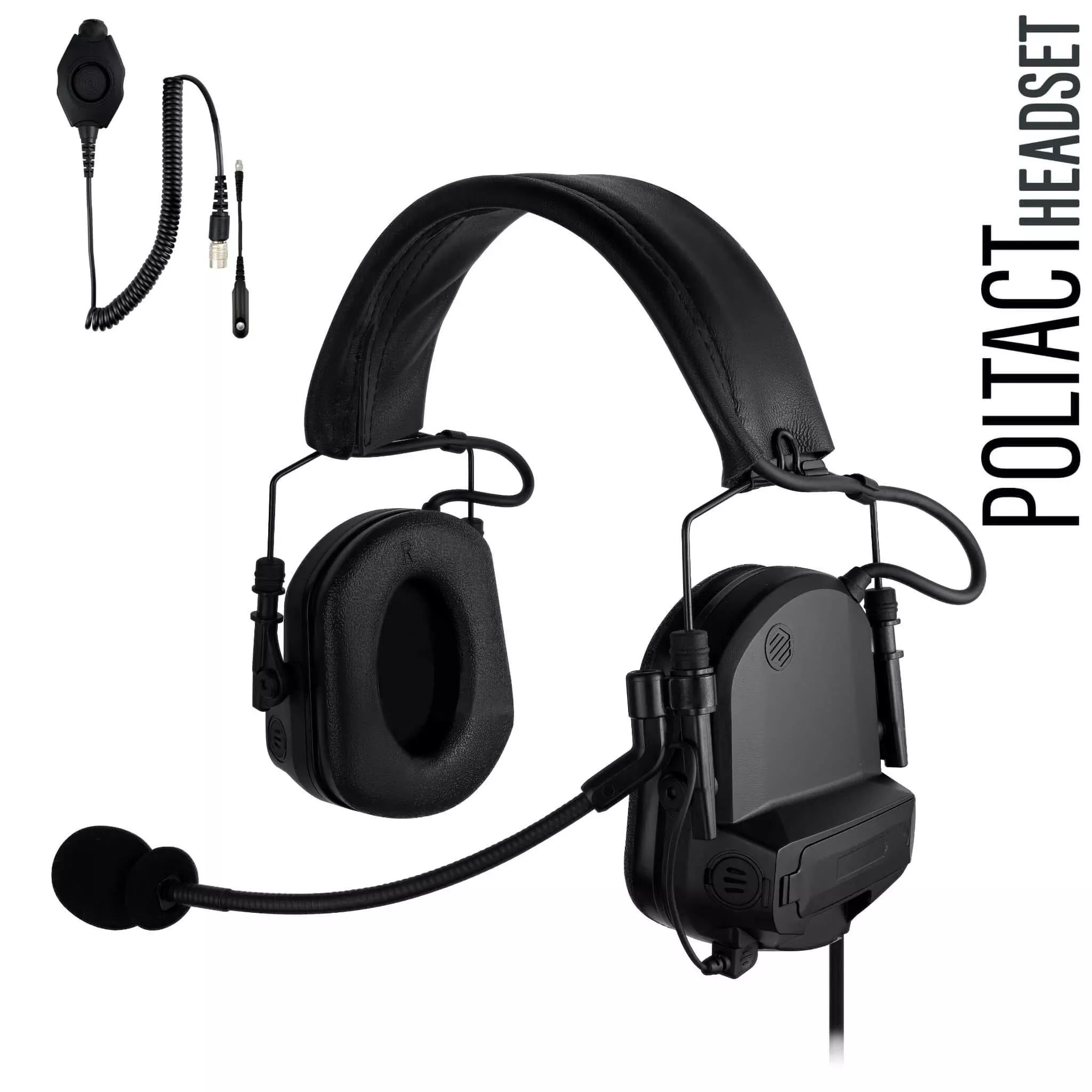 PolTact V1 Communication Headset with Push Button Adapter for Compatible BaoFeng Radios