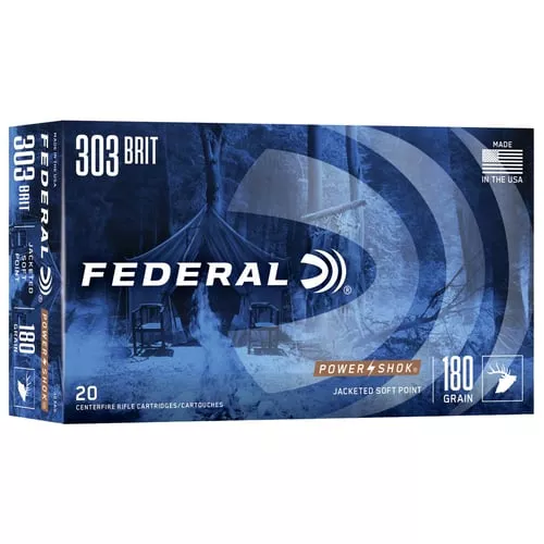 POWER-SHOK 303 BRIT 180GR SP 20/BXPower-Shok Rifle Ammunition .303 British - Speer Hot-Cor SP - 180 grain - Consistent and proven performance without a high-dollar price tag - 20 rounds per box