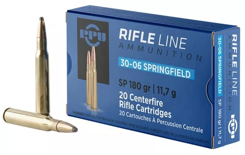 PPU Rifle Ammunition .30-06 Sprg 180 gr SP 2910 fps 20/ct