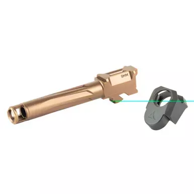 Radian Weapons RAMJET Barrel, AFTERBURNER Compensator, 9MM, DLC Finish, Bronze and Black, INTRA-LOK Mounting System, Fits Glock 19/19X/45 Gen5 R0832