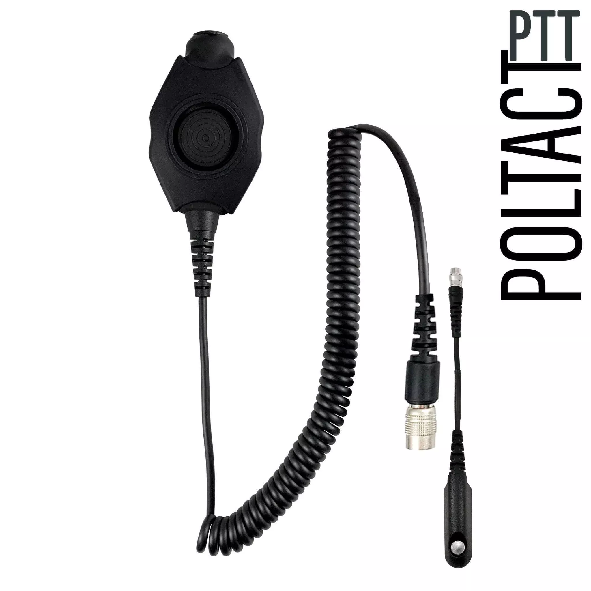 Radio Communication Push Button Adapter with Quick Disconnect for Compatible Two-Way Radios