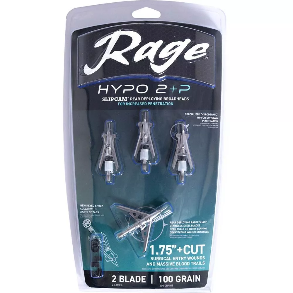 Rage Hypo 2 +PBroadheads 100 gr 1.75″ 4/ct