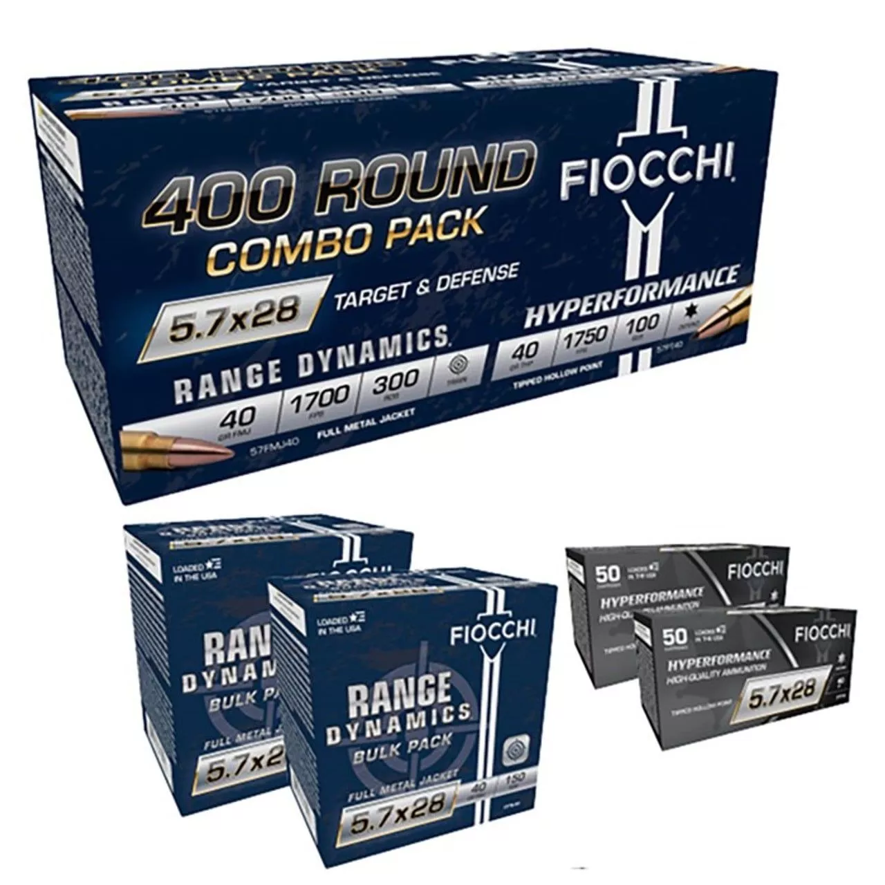 Range Dynamics/Hyperformance 5.7x28mm 400 Round Combo Pack – 57COMPT