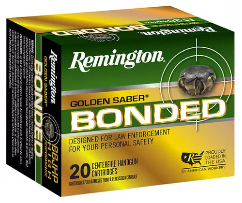 Remington Golden Saber Defense Bonded Handgun Ammunition 10mm Auto 180gr BJHP 1150 fps 20/ct