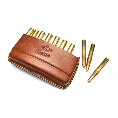 Rigby ‘Magnum’ Quick Load Leather Bullet Pouch | 9 Round | Open Top