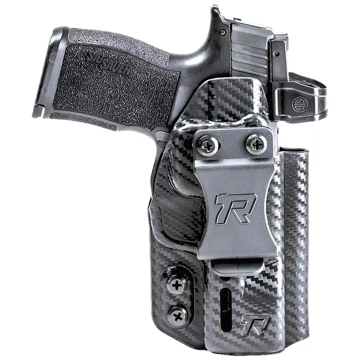 Rounded Gear RGDRUIDSIGP320CFAMBI DruidIWB/OWB Black Carbon Fiber Kydex Fits Sig P320 Ambidextrous