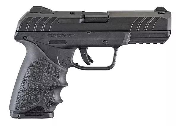 Ruger 3819 Security-9 9mm Luger 4" Barrel 10+1, Black Polymer Frame With Picatinny Acc. Rail, Black Oxide Steel Slide, Hogue Beavertail HandALL Rubber Grip