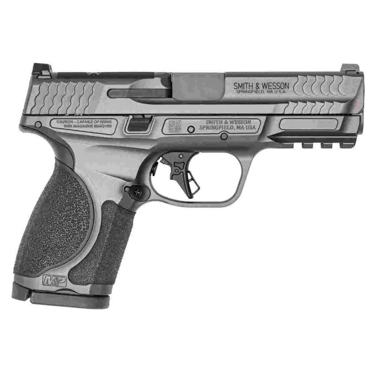 S&W M&P 9 M2.0 Metal Compact OR Handgun 9mm Luger 15rd Magazine(2) 4″ Barrel Tungsten Gray Cerakote No Thumb Safety