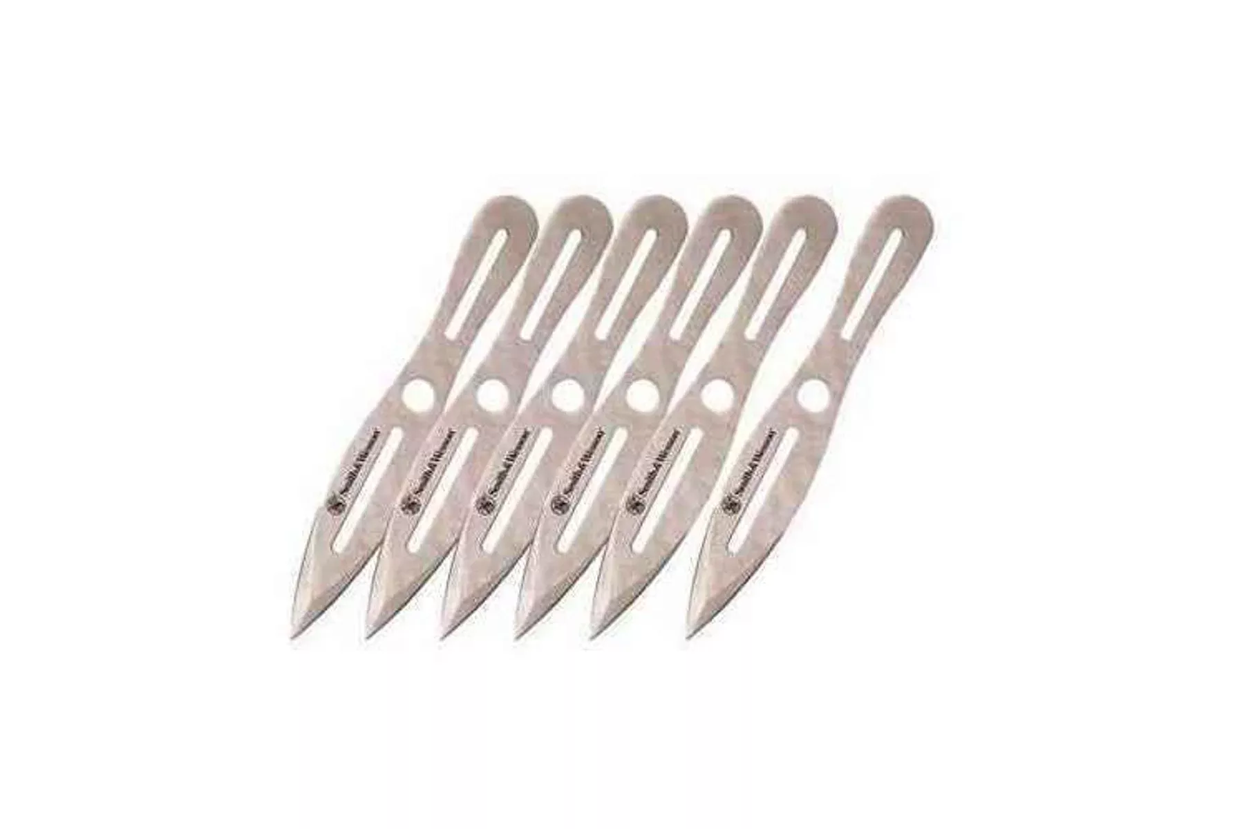 S&W Throwing Knives 8" 2Cr13 Stainless Steel Spear Point Dual Edge, 6 Pack