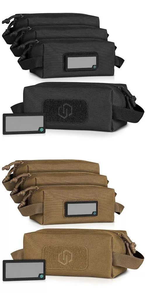 Savior Equipment 4-PACK Loose Soft Accessories Carrier, 9″x4″x4″ w/ 8 Writeable Patches