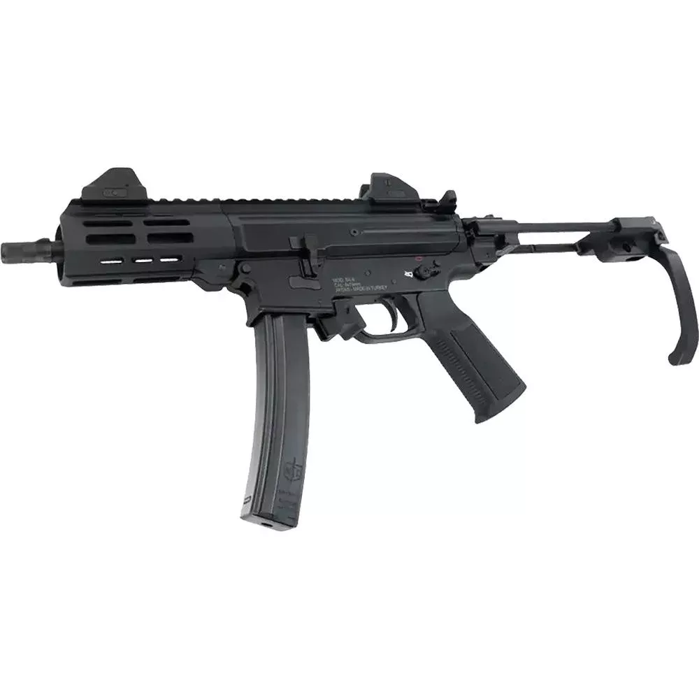 SDS Imports Mac IX Handgun 9mm Luger 30rd Magazines (2) 6.5″ 1/2×28 Threaded Barrel Black with J-Brace