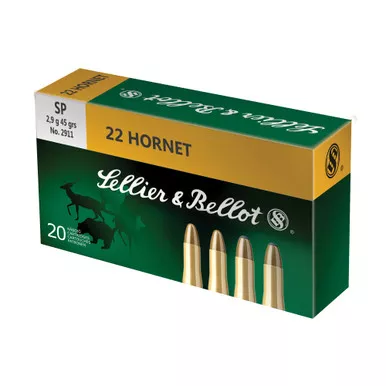 Sellier & Bellot Rifle, 22 Hornet, 45 Grain, Soft Point, 20 Round Box SB22HB