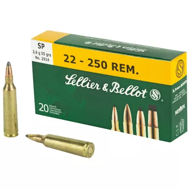 Sellier & BellotSellier & Bellot 22-250 Remington 55-Grain Soft Point Rifle Ammunition (SB22250B)