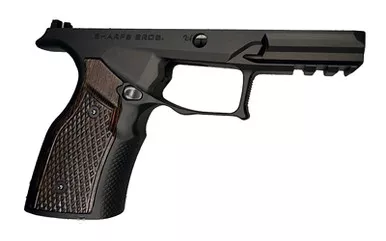 Sharps Bros. Grip Module, Fits Taurus GX4 Carry, 7075 Aluminum Construction, Anodized Finish, Black, Wenge Wood Grip Panels SBGM31