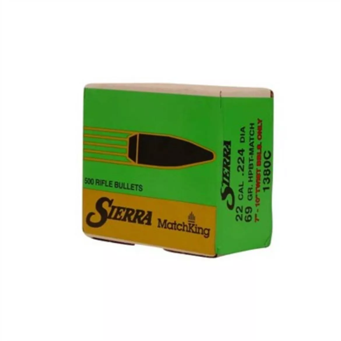 Sierra Bullet 22 CAL (.224) 69gr HPBT MatchKing - 500 Count