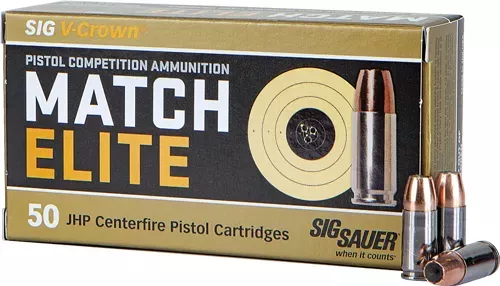 Sig Ammo 9mm 147 Grain Elite – V-crown Comp 50RD 20BX/case