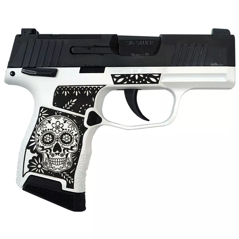 Sig Sauer Exclusive “Sugar Skull” P365 Optic Ready Handgun 9mm Luger 10RD Magazines(2) 3.1″ Barrel X-RAY 3 Sights Manual Safety