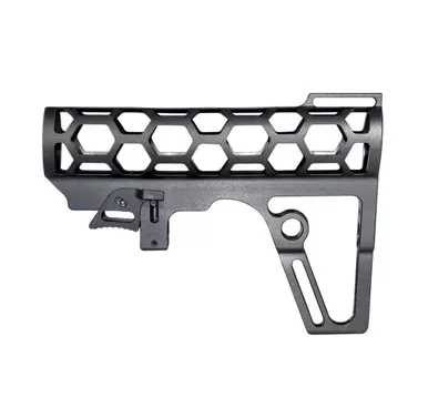 Skeletonized 223/5.56/308 Stabilizing Fin for 6 Position Mil Spec Tubes, Black Anodized Aluminum