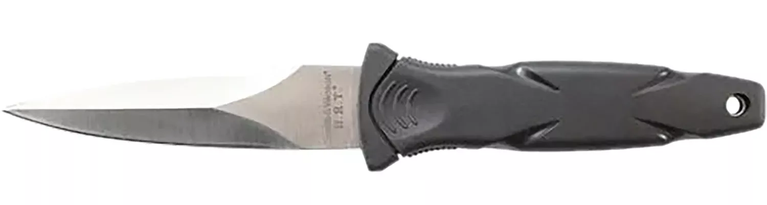 Smith & Wesson Knives SWHRT3 H.R.T.3.50″ Fixed Spear Point Plain Black TPR Handle Includes Sheath 7.5″ OAL