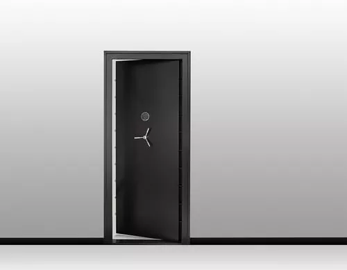 SnapSafe 75415 Vault DoorIn-Swing Black 12 Gauge Steel 36.8" W x 81"H Access Code/Key Entry