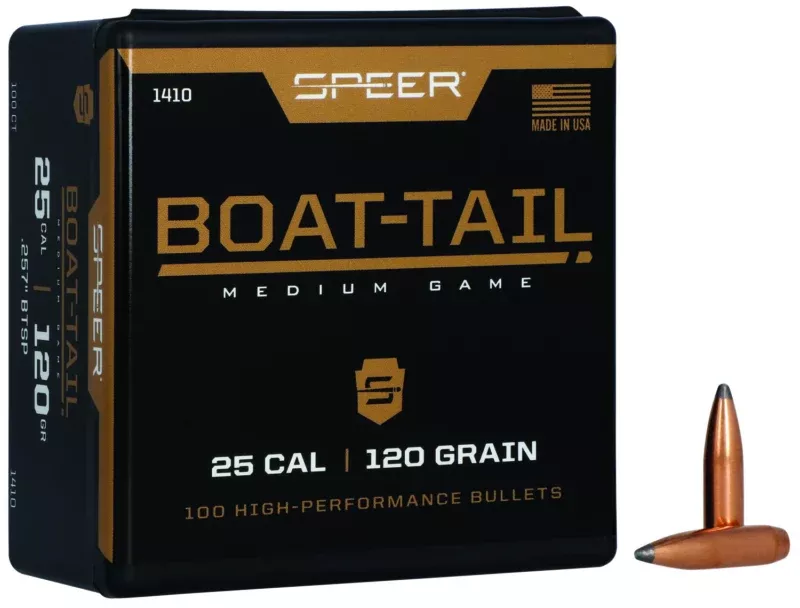 Speer 1410 Boat-Tail 25Cal 120gr Jacketed Soft Point Boat Tail 100 Per Box/5 Case