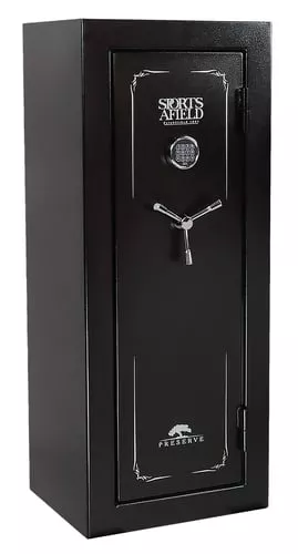 Sports Afield SECSA5924P Preserve SA5924P Electronic Keypad/Key Entry Black Textured Steel Holds 24 + 4 59" H x 24" W x 20" D Fireproof- Yes