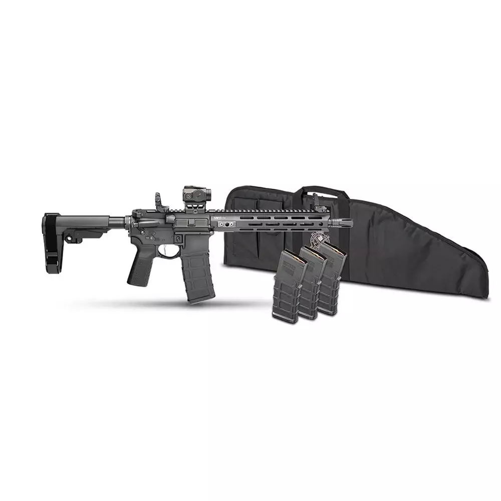 Springfield Saint Victor Gear Pac Pistol 5.56mm 30RD Magazines(4) 11.5” Barrel SBA3 4 Brace Viridian Venta Red Dot Bag