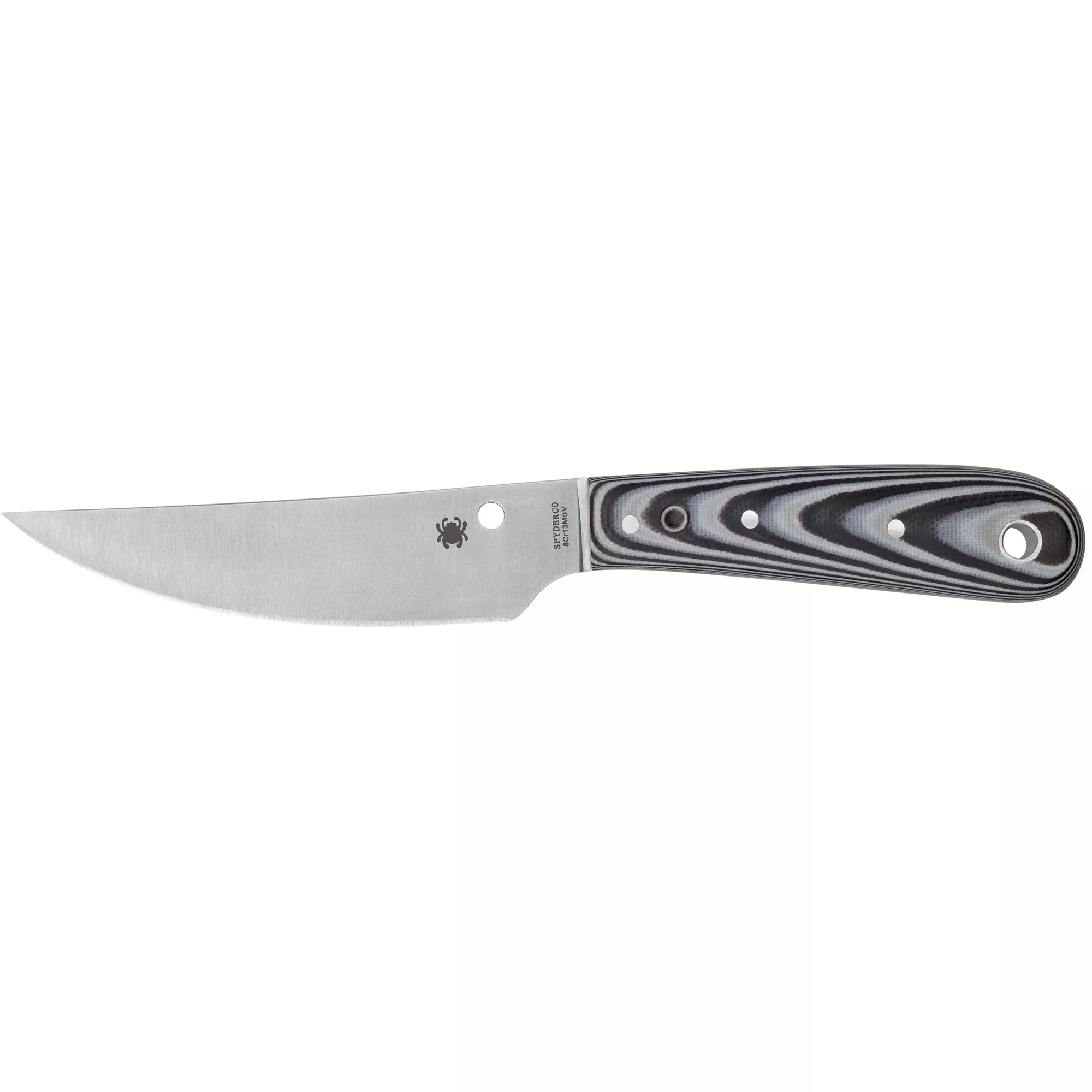 SPYDERCO BOW RVR G-10 BLK/WTE W/STH