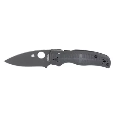 Spyderco Shaman Salt, Folding Knife, 3.58" Drop Point Blade, 8.25" Overall Length, CPM MagnaCut Blade Steel, Plain Edge, DLC Finish, Black, G-10 Handle, Compression Lock C229GMCBKP