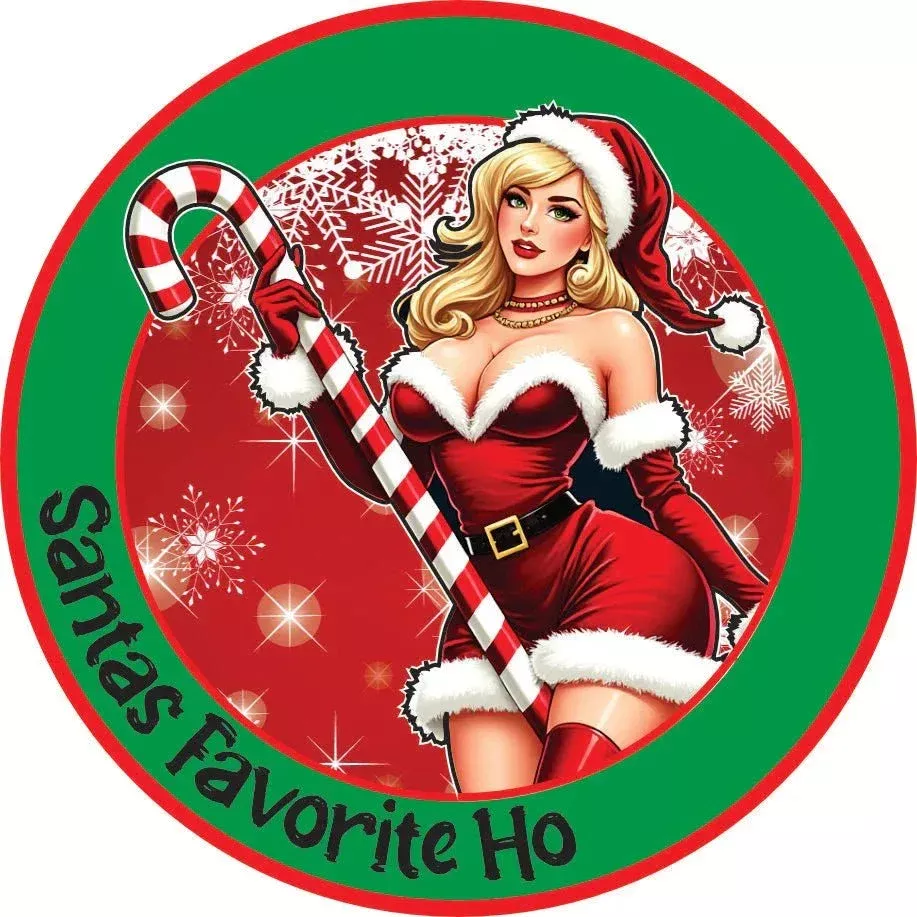 STICKER - Santa's Favorite Ho - Mrs. Claus -3"