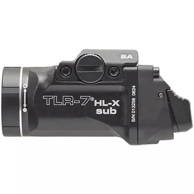 Streamlight TLR-7 HL-X Sub, Weaponlight, Fits Springfield Hellcat, 1,000 Lumens with SL-B9 Battery, 30 Minute Run Time, Matte Finish, Black with Silver Ring 69506