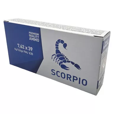 STV Technology Scorpio - 7.62X39, 124Gr, Full Metal Jacket, 20-Round Box