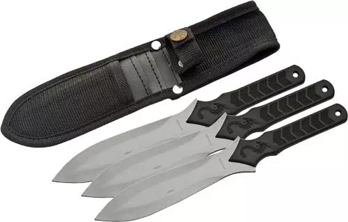 SZCO RITE EDGE 10″ DRAGON – THROWING KNIFE 3PC SET W/SHTH