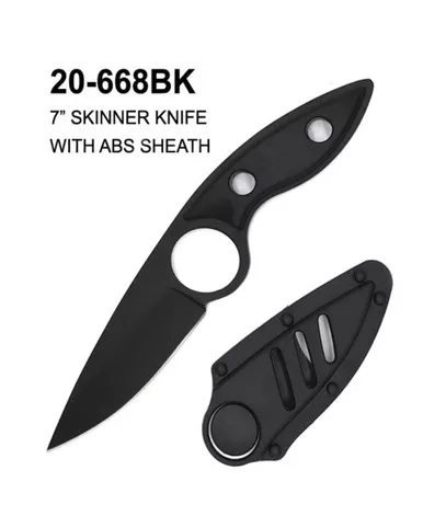 TACTICAL 7″ SKINNER KNIFE WITH ABS SHEATH - BLACK
