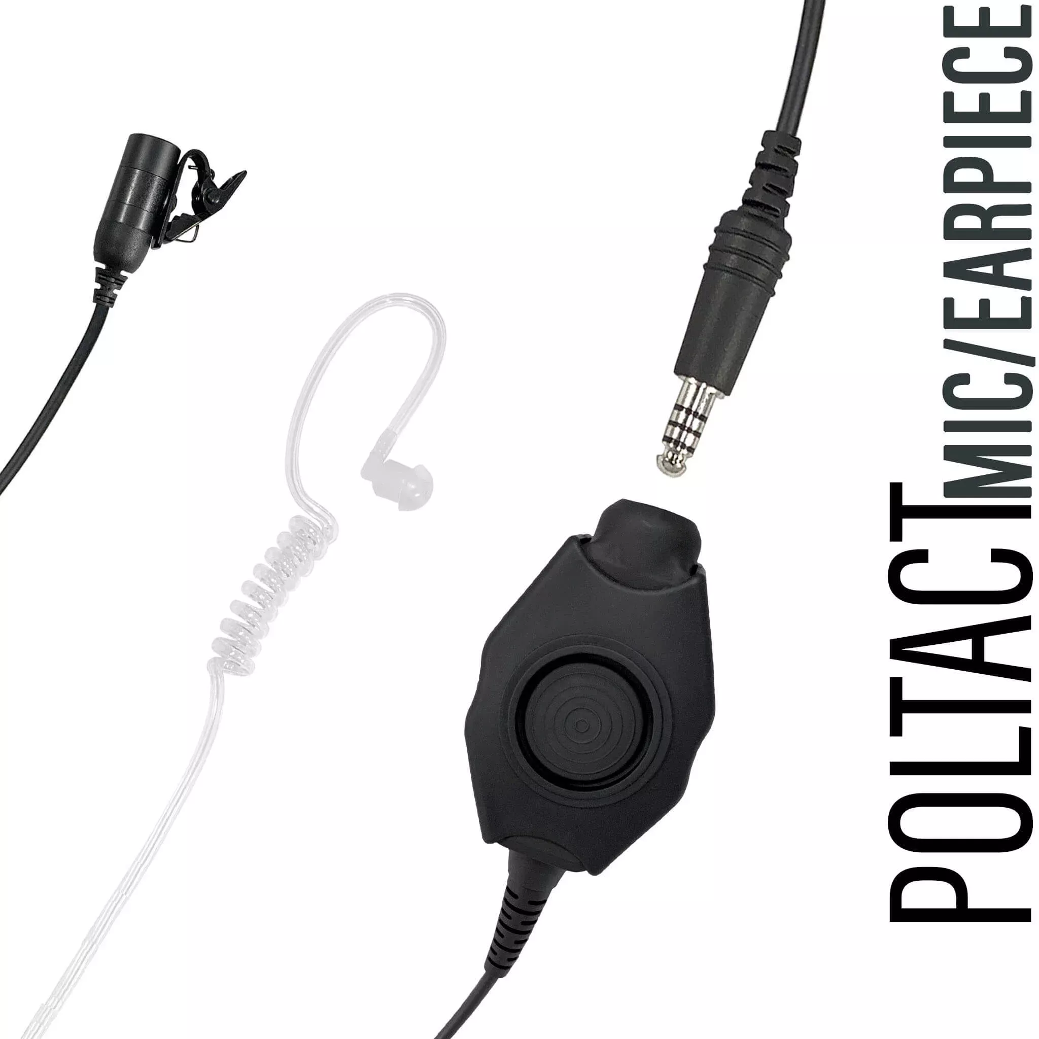 Tactical Mic / Earpiece / Tactical PTT Adapter Kit - 2 Pin Kenwood, Baofeng, BTECH, Rugged Radios, Diga-Talk, TYT, AnyTone, Alinco, Relm/BK Radio, Quansheng, Wouxon, Retevis