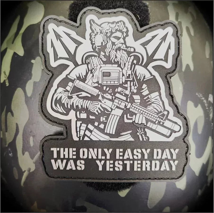 Tactical Navy Seal Triton - The Only Easy Day Was Yesterday -4" PVC Patch Poseidon