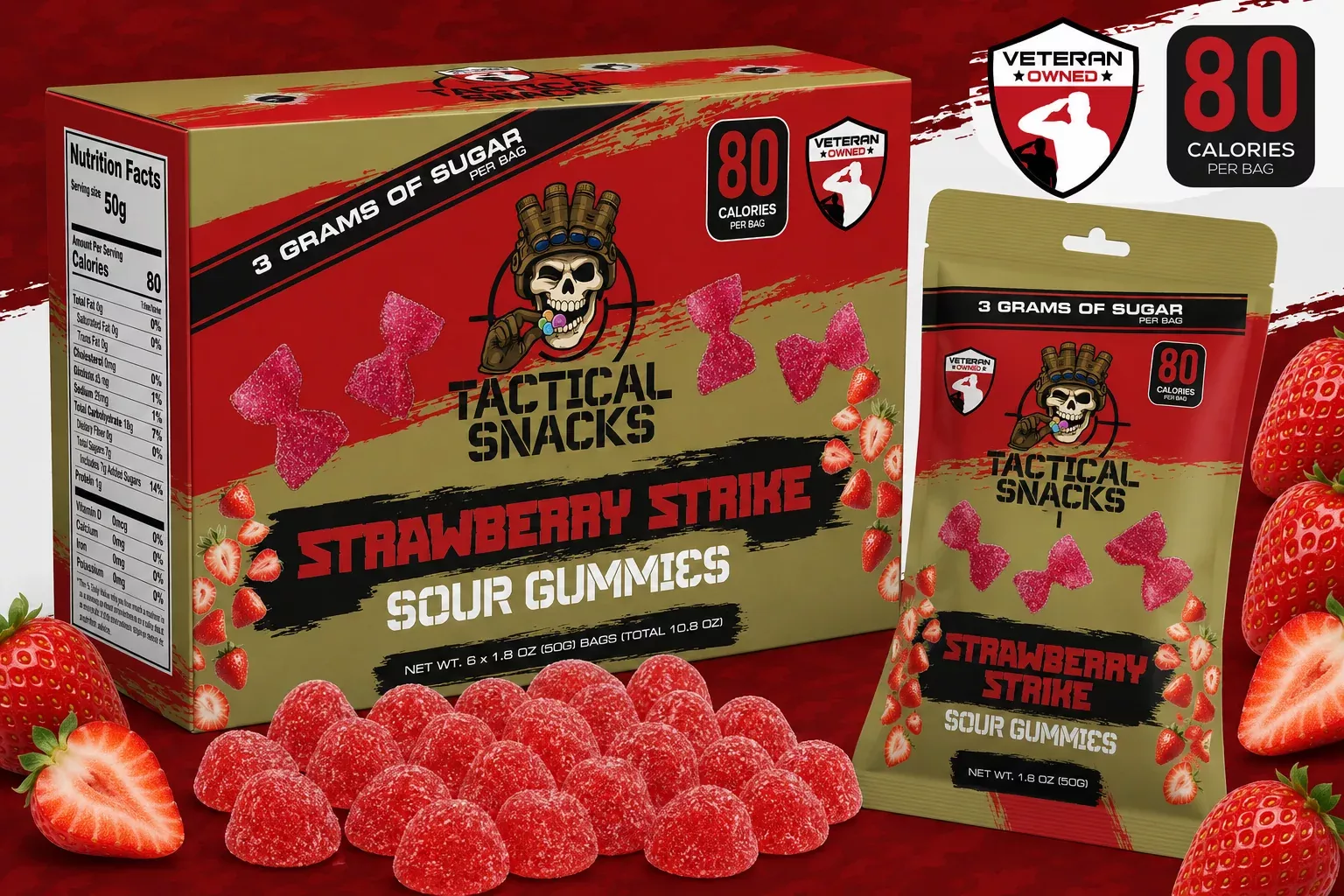 Tactical Snacks Strawberry Strike Gummy Candy