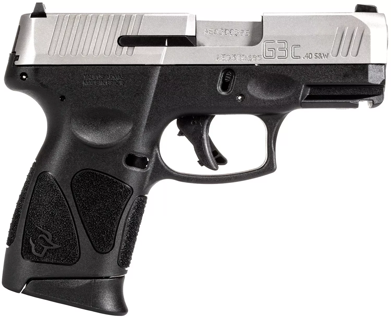 Taurus 1G3C4039 G3C Compact Frame 40 S&W 10+1 3.26″ Matte Stainless Steel Barrel, Serrated Stainless Steel Slide, Black Polymer Frame W/Picatinny Rail, Black Polymer Grip