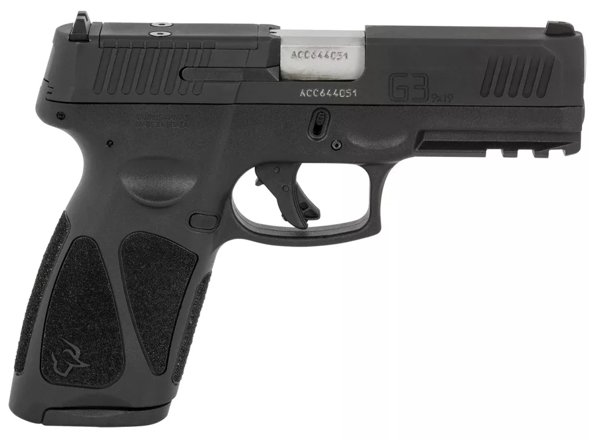 Taurus 1G3P941 G3 9mm Luger 17+1 4" Matte Stainless Steel Barrel, Polymer Frame With Picatinny Acc. Rail, T.O.R.O Optic Cut Tenifer Matte Black Steel Slide, Re-Strike Capability, Manual Safety