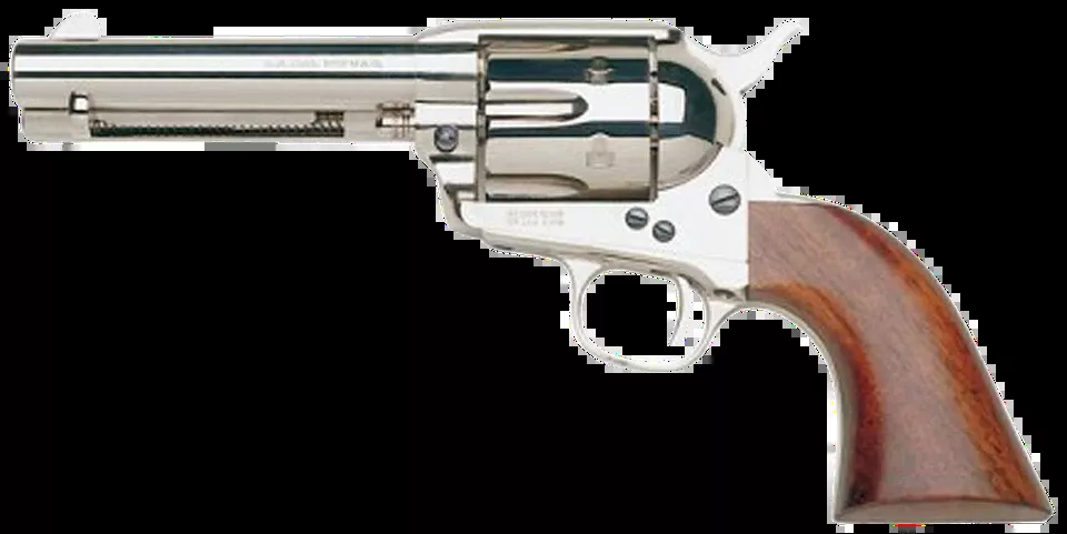 Taylors & Company 1873 Cattleman .357 Mag Revolver, 4.75" Barrel, Nickel Finish, Walnut Grip