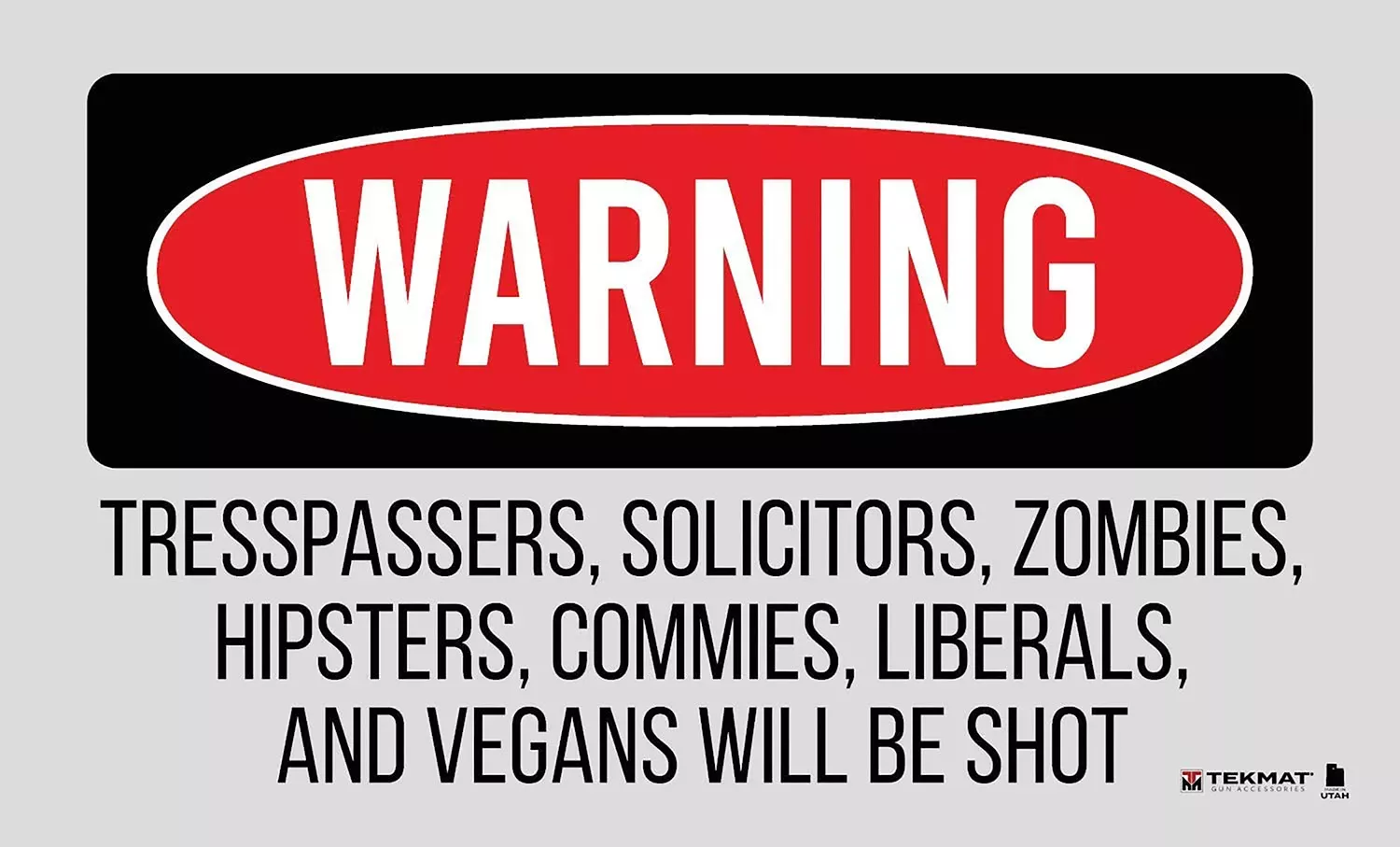 TekMat TEK42TRESPASSERS Trespassers Will Be Shot Door Mat Multi-Color Rubber 25″X42″