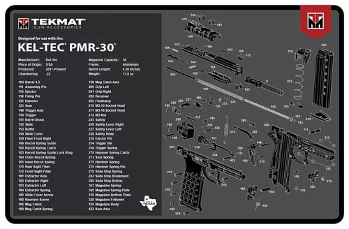 TekMat TEKR17KELPMR3 Kel-Tec PMR-30 Cleaning Mat Gray Rubber 11"x17" Kel-Tec PMR-30 Parts Diagram