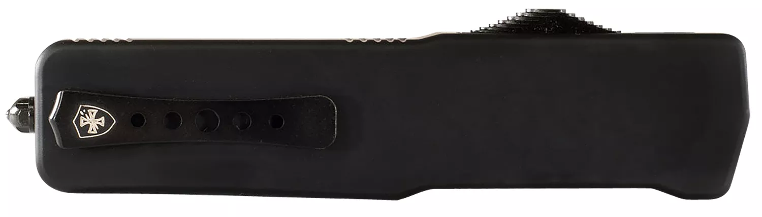 Templar Knife LZBR121 Premium WeightedLarge 3.55″ OTF Dagger Plain Black Oxide Stonewashed D2 Steel Blade, 5.25″ Black Aluminum/Rubber Handle