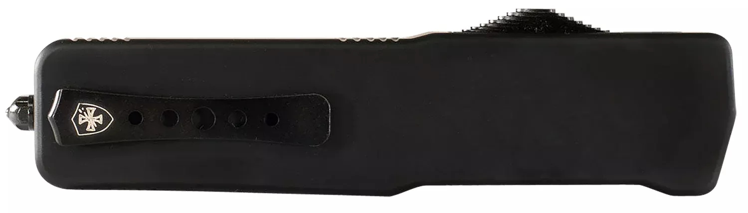 Templar Knife MZBR121 Premium WeightedSlim 3.16" OTF Dagger Plain Black Oxide Stonewashed D2 Steel Blade, 4.93" Black Aluminum/Rubber Handle